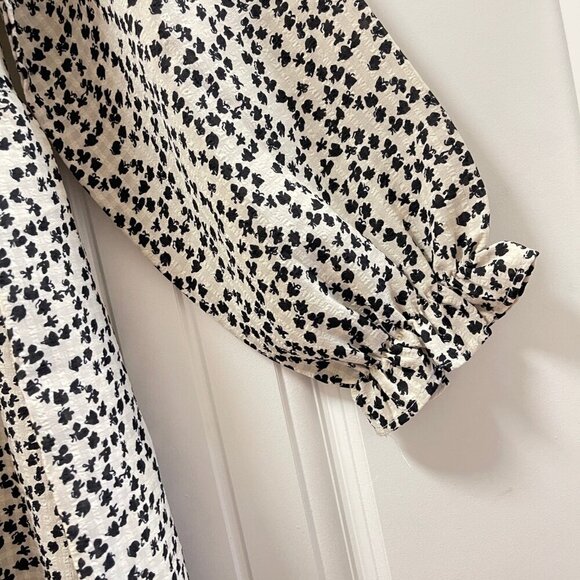 NWOT Jun From Korea Gingham Floral Babydoll Dress Ivory Cream – M - Picture 3 of 11